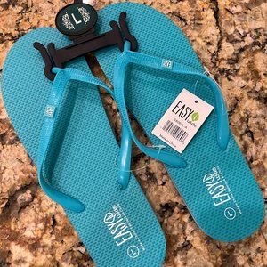 Easy USA Flip Flops, Women's Sizes M and XL in Aqua, Purple, Black, and Red